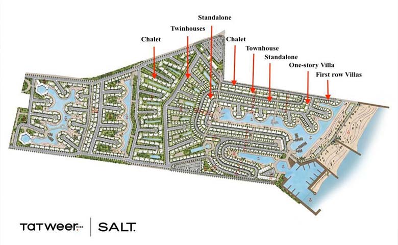 Master plan of Salt North Coast - Tatweer Misr Developments - المخطط الرئيسي قرية سولت الساحل الشمالي - احدث مشروعات شركة تطوير مصر